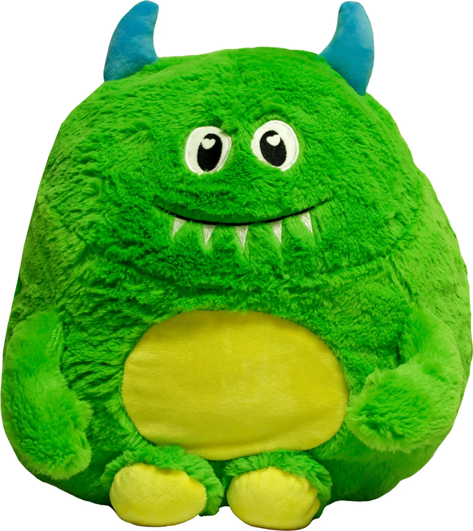 Monster Kuschelkissen – Grün, ca. 35 × 40 cm