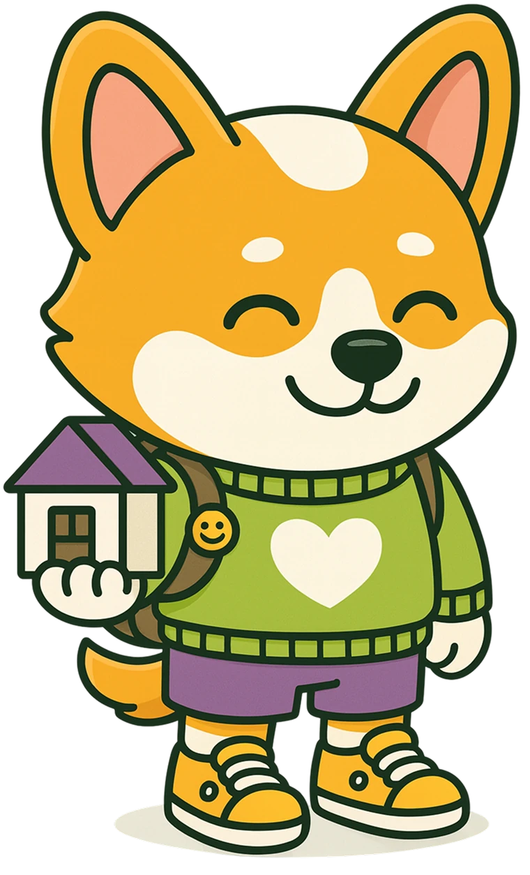 Fox character with house