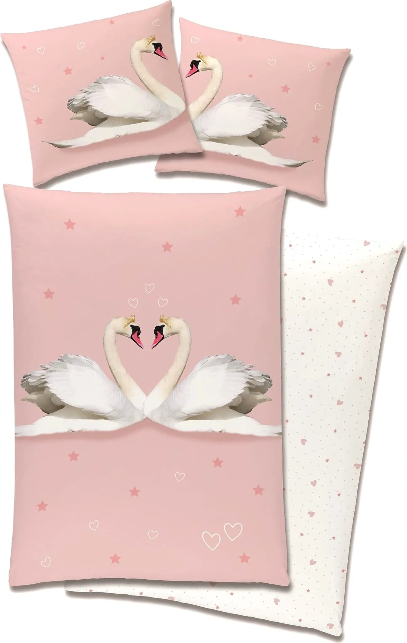 Warme Winterbettwäsche "Princess Swan in Love" – Flanell Biber Bettwäsche 135x200 cm & 80x80 cm Warme Winterbettwäsche "Princess Swan in Love" – Flanell Biber Bettwäsche 135x200 cm & 80x80 cm