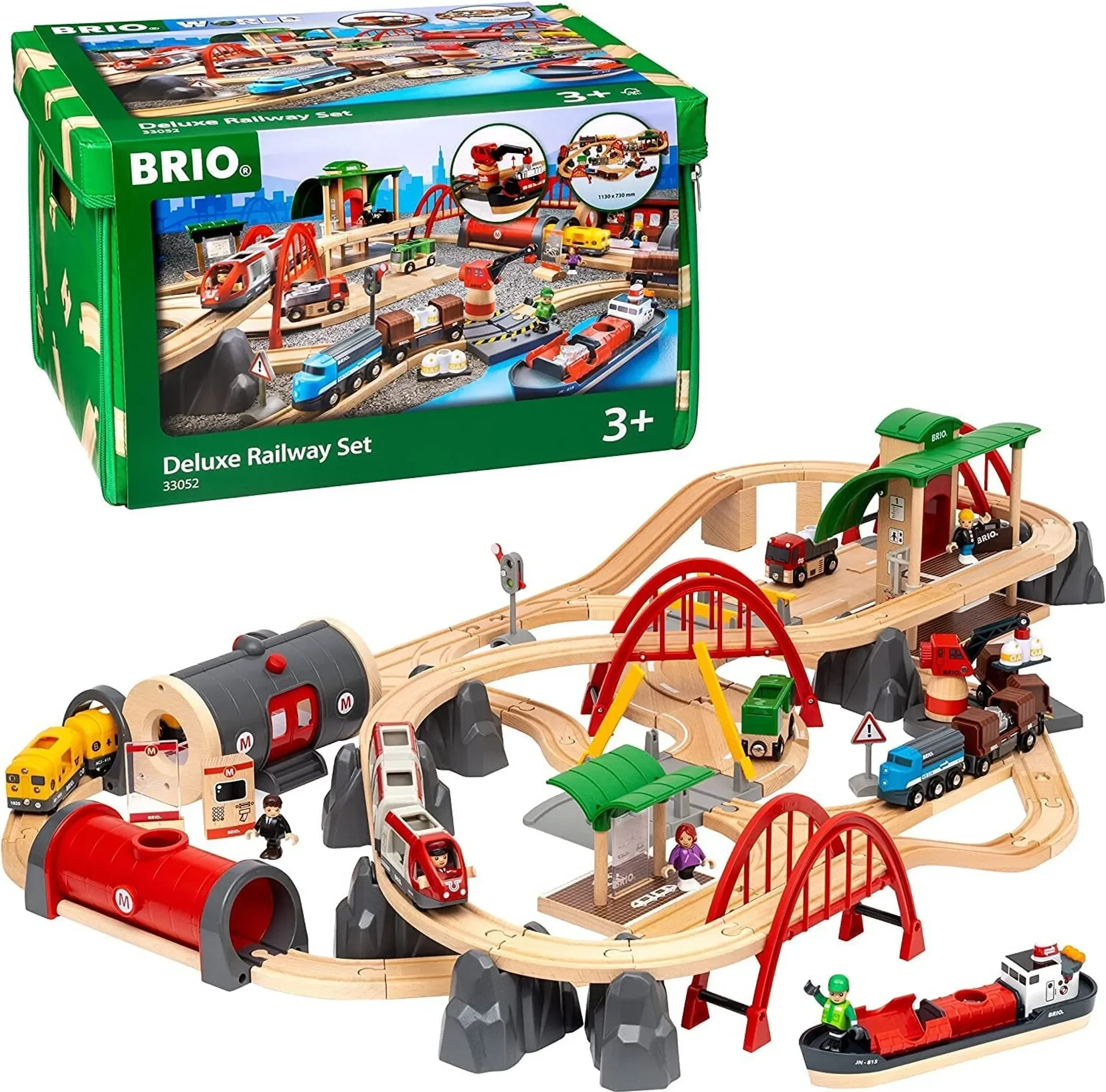 BRIO World – 33052 Straßen & Schienen Bahn Set Deluxe