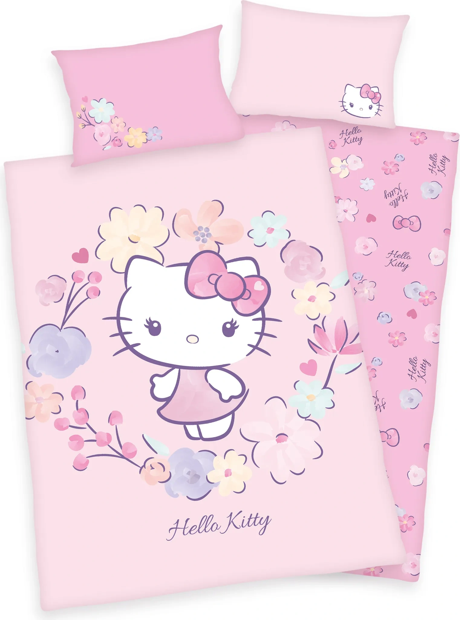 Hello Kitty Bio-Bettwäsche 100x135 cm + 40x60 cm – Baby- & Kleinkinderbettwäsche aus 100% Bio-Baumwolle (Flanell) Hello Kitty Bio-Bettwäsche 100x135 cm + 40x60 cm – Baby- & Kleinkinderbettwäsche aus 100% Bio-Baumwolle (Flanell)