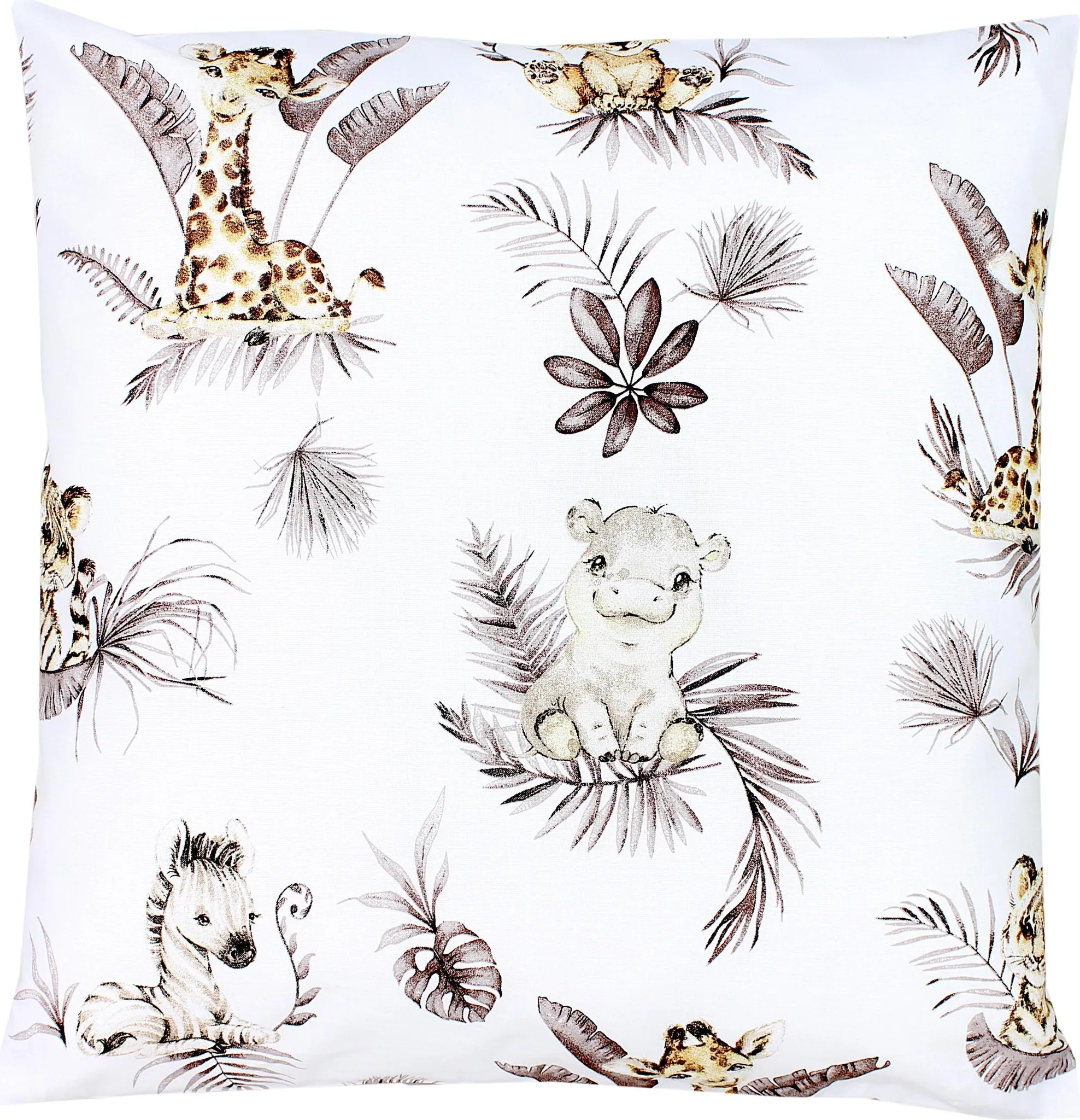TupTam Kinder-Kissenbezug 80x80 cm – Löwe & Blätter Beige, 100% Baumwolle TupTam Kinder-Kissenbezug 80x80 cm – Löwe & Blätter Beige, 100% Baumwolle