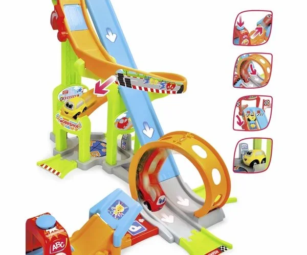 ABC Jays Jump N Fun Tower – Bunte Auto-Rennbahn für Kleinkinder