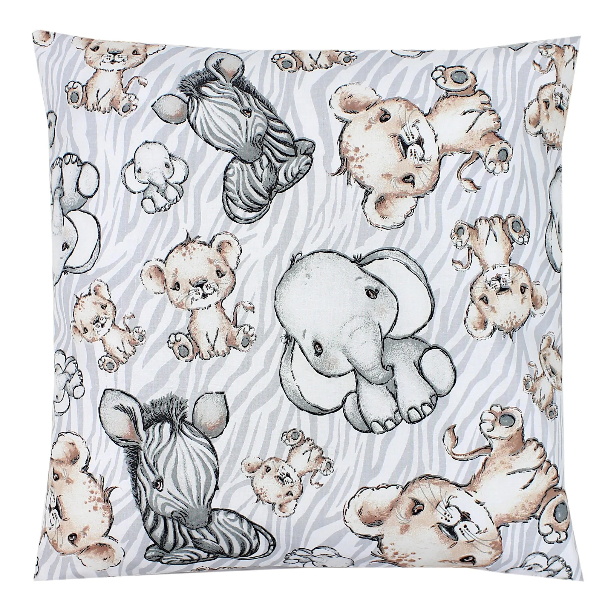 TupTam Kinder-Kissenbezug 80x80 cm – Safari Grau, 100% Baumwolle TupTam Kinder-Kissenbezug 80x80 cm – Safari Grau, 100% Baumwolle